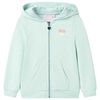 vidaXL Sudadera de ni&ntilde;os con capucha cremallera verde menta claro mezcla 92