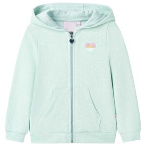 vidaXL Sudadera de ni&ntilde;os con capucha cremallera verde menta claro 92