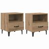 vidaXL Armario de Noche 2 pcs Roble artesanal 40 x 35 x 47,5 cm