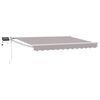 vidaXL Toldo manual retr&aacute;ctil con LEDs Gris claro y blanco. 3 x 2,5 m