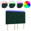 vidaXL Cabecero con luces LED terciopelo verde oscuro 144x5x118/128 cm