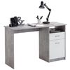 FMD Escritorio con 1 caj&oacute;n color hormig&oacute;n y blanco 123x50x76,5 cm