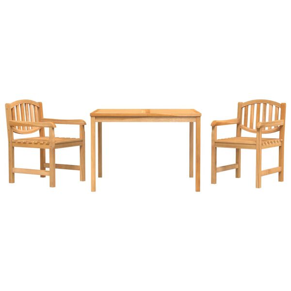 vidaXL Juego de comedor para jard&iacute;n 3 pzas madera maciza de teca