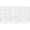 vidaXL Arriate gaviones circular 3 uds acero galvanizado &Oslash;30x50 cm