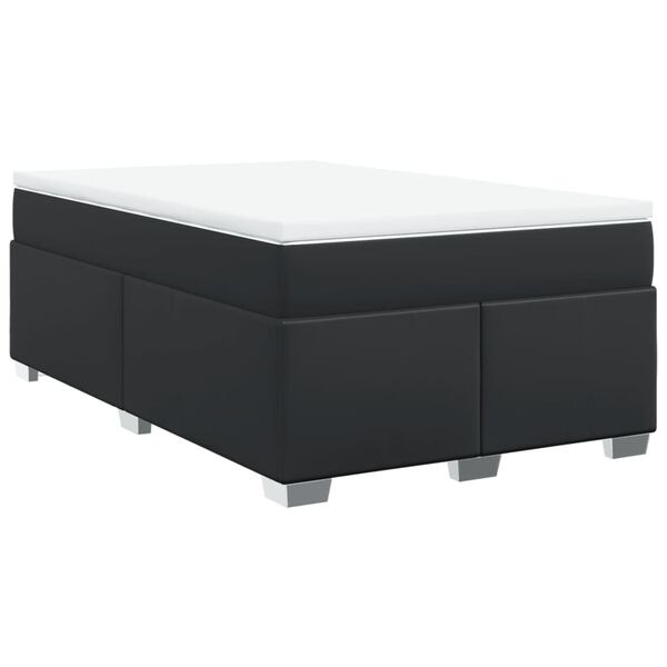 vidaXL Cama box spring con colch&oacute;n cuero sint&eacute;tico negro 120x200 cm