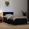 vidaXL Cama box spring con colch&oacute;n y LED cuero sint&eacute;tico negro 80x220 cm