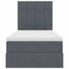 vidaXL Cama con almacenamiento y colch&oacute;n Gris oscuro 90 x 190 cm