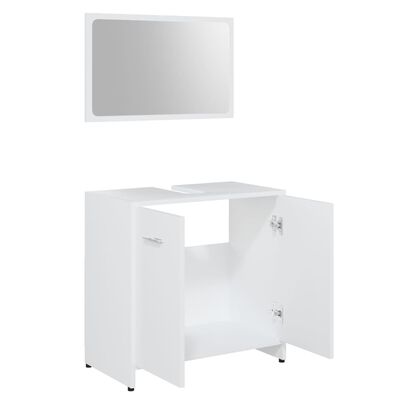 vidaXL Conjunto de muebles de baño 3 pzas madera contrachapada blanco