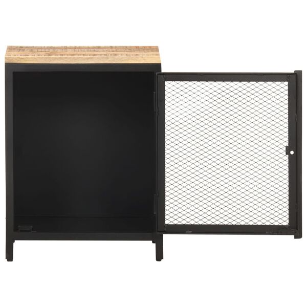 vidaXL Mesita de noche madera maciza de mango rugosa 40x30x53 cm