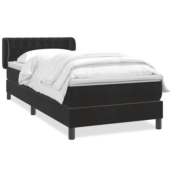 vidaXL Cama box spring con colch&oacute;n cuero sint&eacute;tico negro 80x210 cm