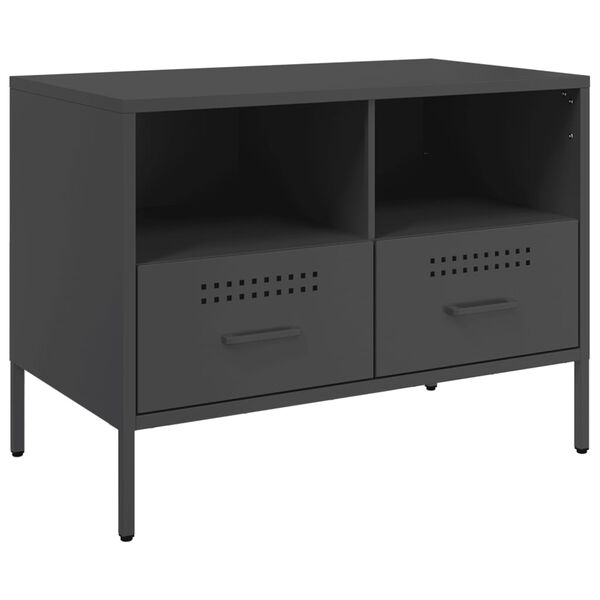 vidaXL Mueble para TV acero negro 68x39x50,5 cm