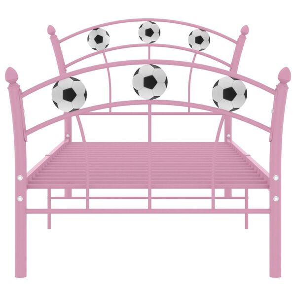 vidaXL Estructura de cama sin colch&oacute;n metal rosa 90x200 cm