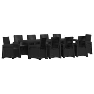 vidaXL Conjunto de Comedor de Jard&iacute;n 11 uds. Gris antracita PP