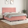 vidaXL Cama box spring con colch&oacute;n terciopelo rosa 160x200 cm