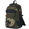 vidaXL Mochila de colegio 40 L negra y camuflaje