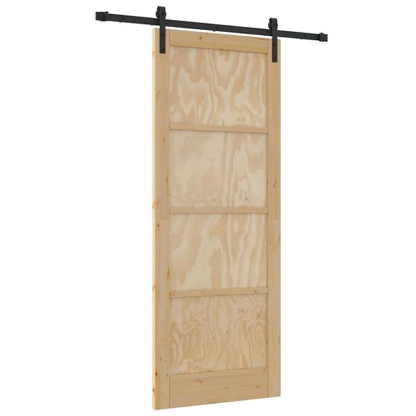 vidaXL Puerta Corredera Marr&oacute;n 83 x 211 cm Madera de pino macizo
