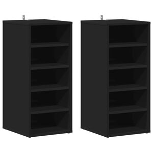 vidaXL Zapateros 2 uds madera contrachapada negro 31,5x35x70cm
