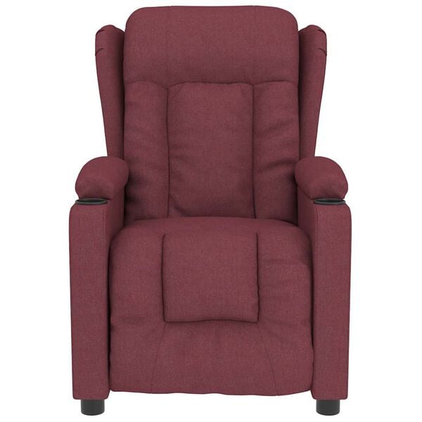 vidaXL Sillón de masaje de tela rojo tinto