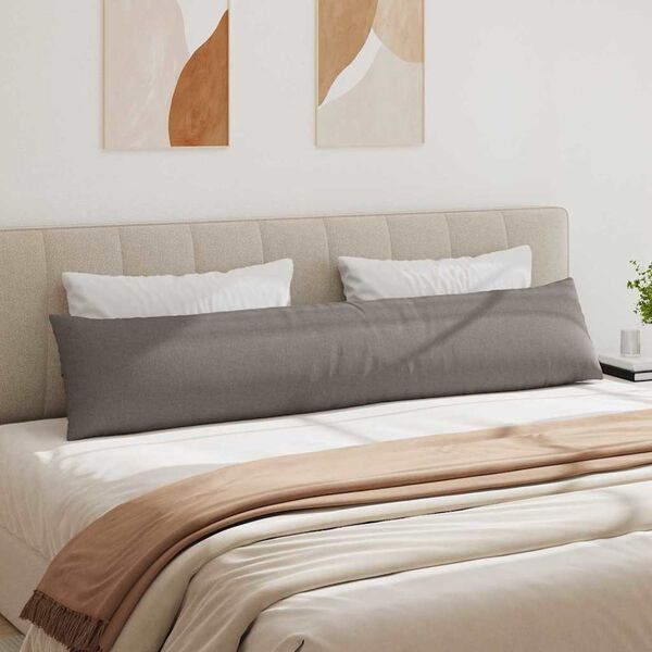 vidaXL Cojines de sof&aacute; 2 pcs Taup&eacute; 200 x 40 cm tela