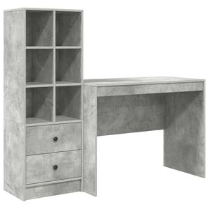 vidaXL Escritorio Gris Concreto 145.5 x 50 x 127 cm 2 uds.