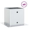 vidaXL Bases para postes cuadradas 4 uds. Plata 141x141 mm