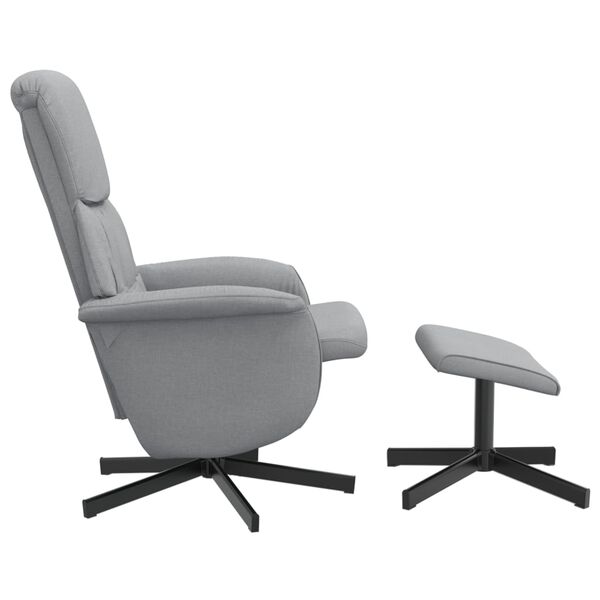 vidaXL Sill&oacute;n reclinable con reposapi&eacute;s tela gris claro