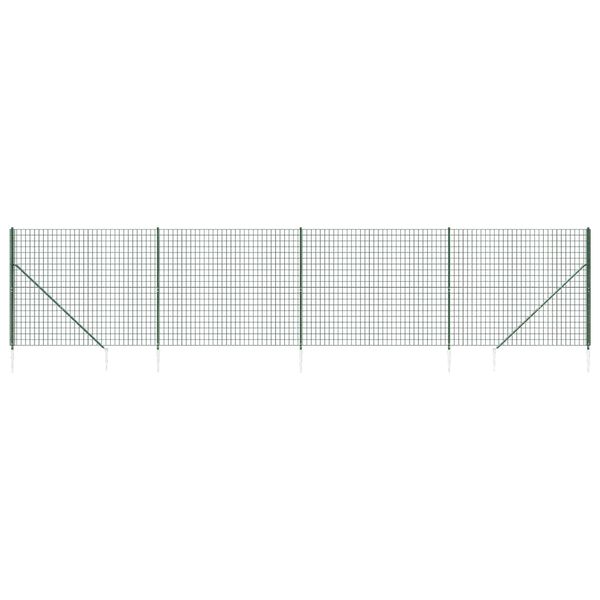 vidaXL Cerca de alambre con pinchos de anclaje verde 2,2x10 m