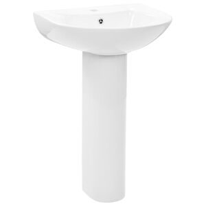 vidaXL Lavabo de pie de cer&aacute;mica blanco 520x440x190 mm