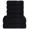 vidaXL Juego de toallas FROGN 6 piezas negro 360 g/m&sup2;