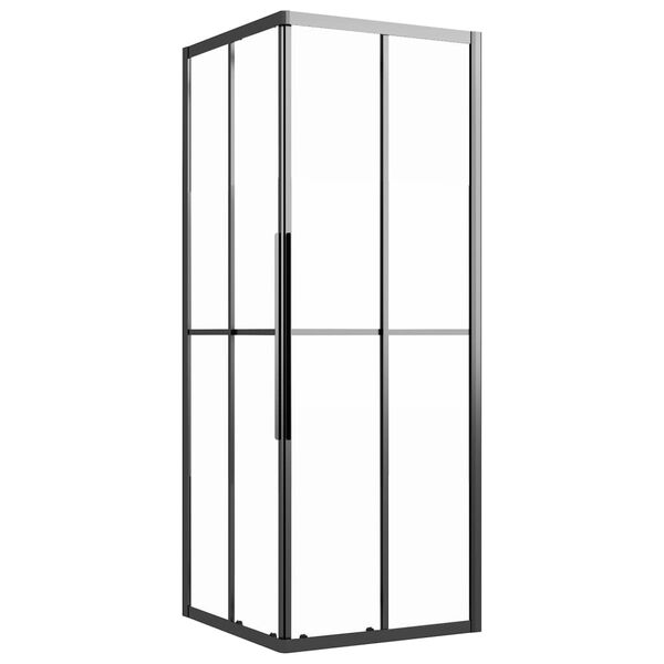 vidaXL Cabina de ducha ESG esmerilado negro 80x80x180 cm
