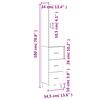 vidaXL Aparador de madera contrachapada roble ahumado 34,5x34x180 cm
