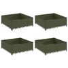 vidaXL Borde de C&eacute;sped 4 uds. 100 x 100 x 35 cm Acero Verde oliva