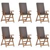 vidaXL Silla de Jard&iacute;n 6 pcs Marr&oacute;n y gris 57 x 71.5 x 104 cm