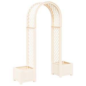 vidaXL Arco de Rosas con Plantador Blanco 168,5 x 43 x 207 cm PP