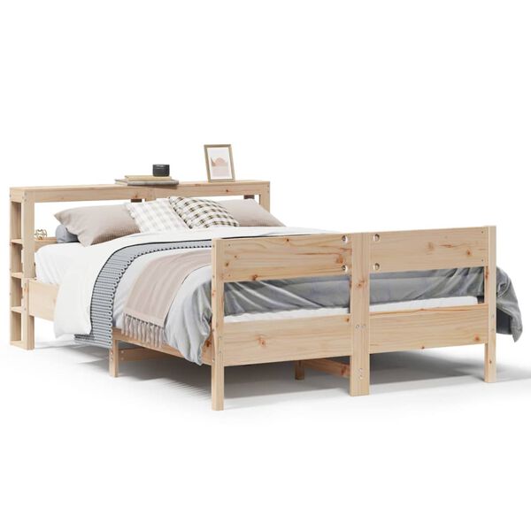 vidaXL Estructura de cama sin colch&oacute;n madera maciza de pino 120x190 cm