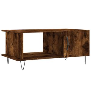 vidaXL Mesa de centro madera contrachapada roble ahumado 90x50x40 cm