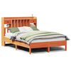 vidaXL Cama con estanter&iacute;a sin colch&oacute;n madera maciza marr&oacute;n 150x200 cm