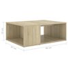 vidaXL Mesa de centro madera contrachapada roble Sonoma 90x67x33 cm