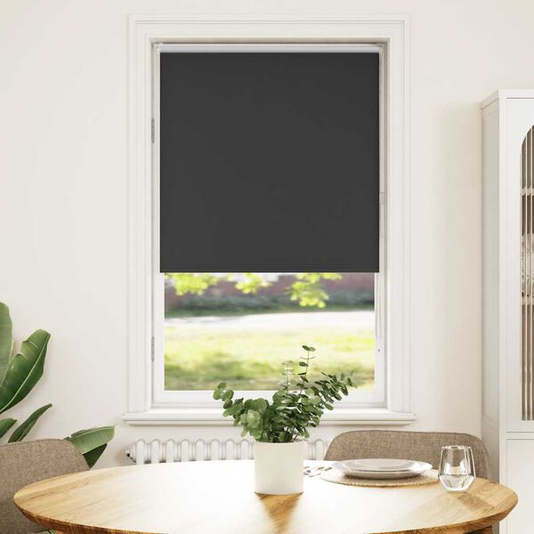 vidaXL Estor Enrollable Opaco negro 70x175 cm Tela Ancho 65,7 cm