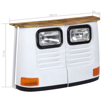 vidaXL Aparador con forma de camión madera de mango maciza blanco