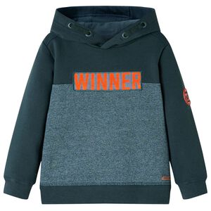 vidaXL Sudadera infantil con capucha verde oscuro 92