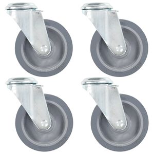 vidaXL Ruedas giratorias con agujero pasador 4 unidades 100 mm