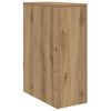 vidaXL Armario de baño estrecho con ruedas madera roble artisian