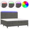 vidaXL Cama box spring colch&oacute;n y LED terciopelo gris oscuro 200x200 cm