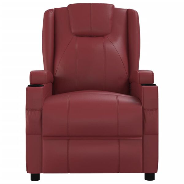 vidaXL Sill&oacute;n elevable cuero sint&eacute;tico rojo tinto