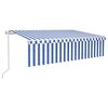 vidaXL Toldo autom&aacute;tico retr&aacute;ctil con persiana 6x3 m azul y blanco
