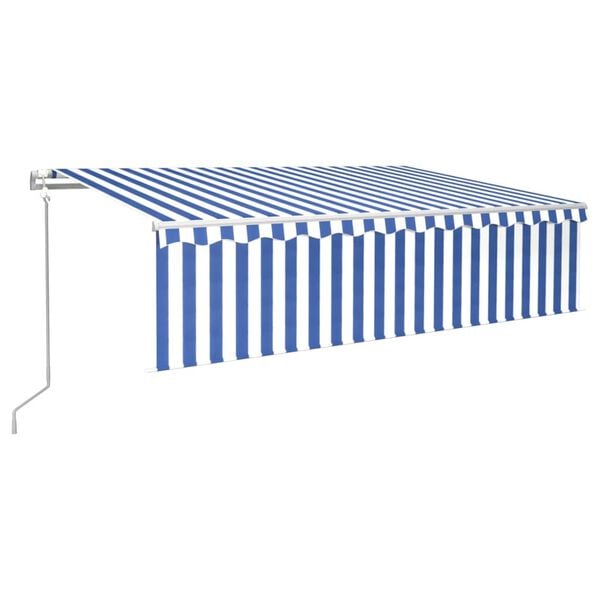 vidaXL Toldo autom&aacute;tico retr&aacute;ctil con persiana 6x3 m azul y blanco