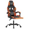 vidaXL Silla gaming con reposapi&eacute;s cuero sint&eacute;tico negro naranja