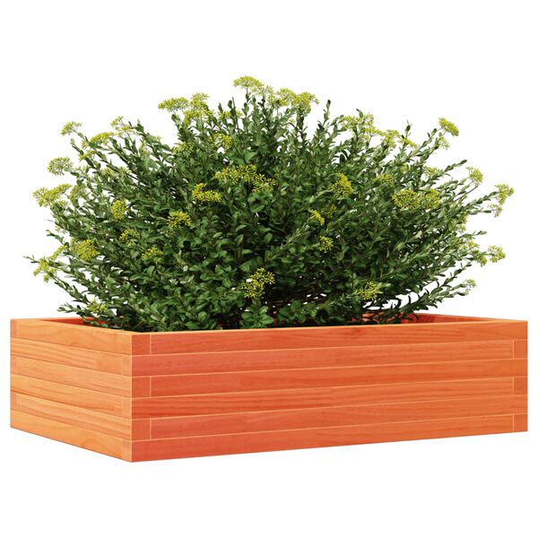 vidaXL Jardinera madera maciza de pino marr&oacute;n cera 90x60x23 cm