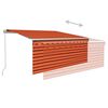 vidaXL Toldo retr&aacute;ctil manual con persiana naranja y marr&oacute;n 3x2,5 m